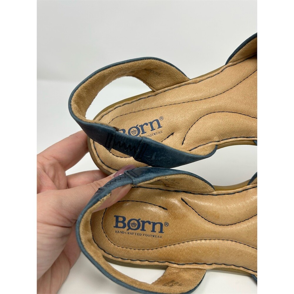 Børn Trang Womens Slingback Flat Sandals Navy Blue Open Toe Comfort Size 7 - Picture 11 of 14